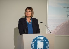 29 August 2016 National Assembly Speaker Maja Gojkovic addresses the Baltic Sea Parliamentary Conference in Riga